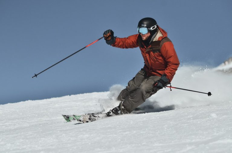 man skiing